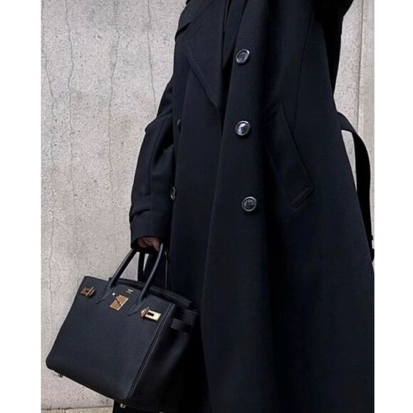 Black wrap pea coat - Picture 1 of 4